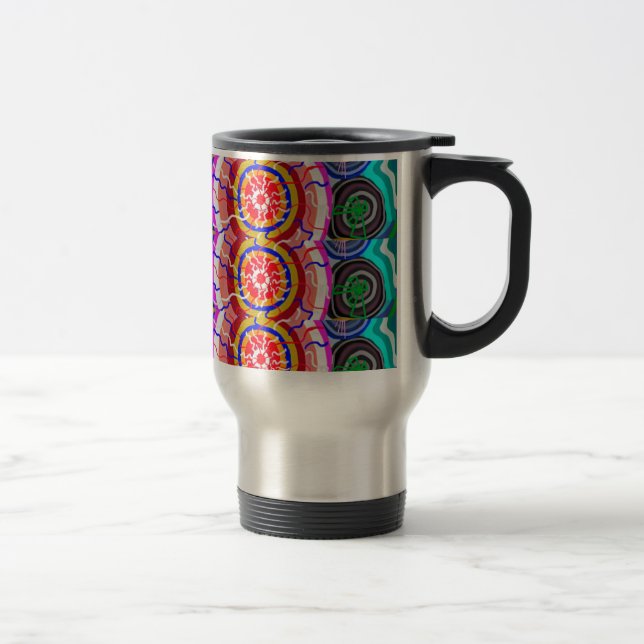 ORIENTAL Indian Temple Art: SUN CHAKRA Energy Travel Mug (Right)