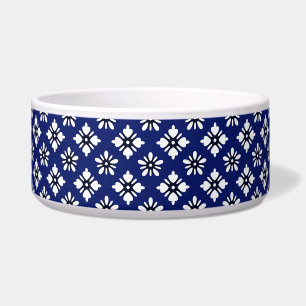 Oriental Indigo White Katazome Flowers Pattern