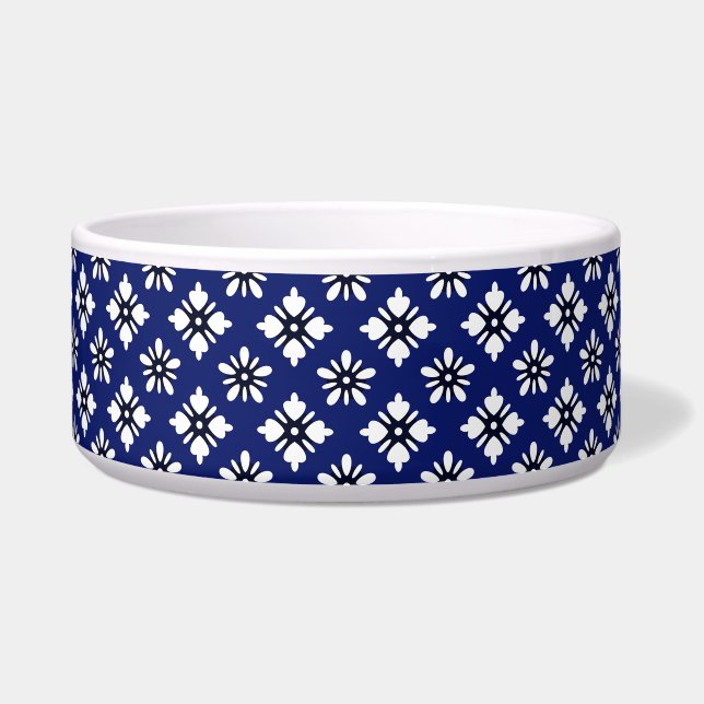 Oriental Indigo White Katazome Flowers Pattern (Front)