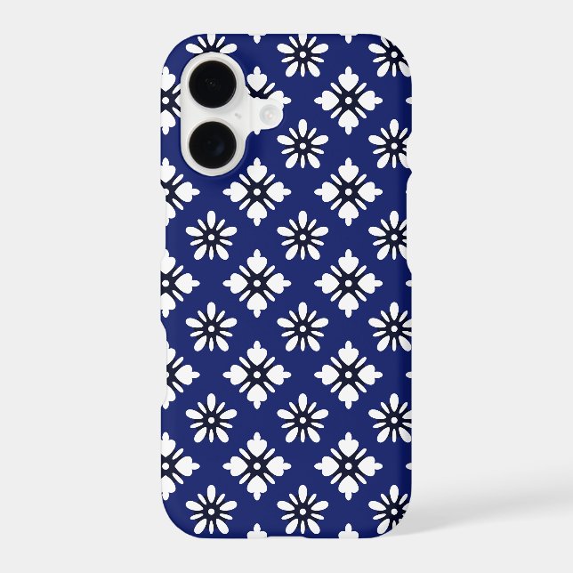 Oriental Indigo White Katazome Flowers Pattern (Back)