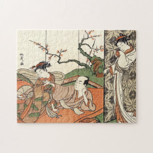 Oriental japanese geisha maiko ukiyo-e art jigsaw puzzle