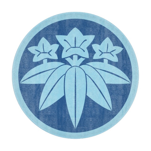 Oriental Kamakura Minamoto Mon Japanese clan blue Cutting Board (Front)