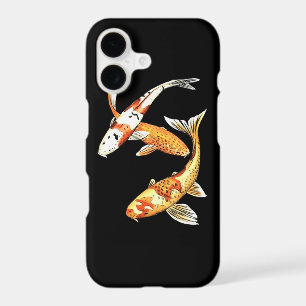 Oriental Koi Goldfish on Dramatic Black
