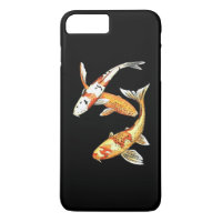 Oriental Koi Goldfish on Dramatic Black
