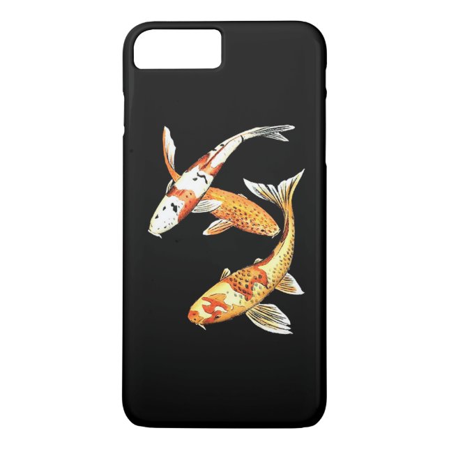 Oriental Koi Goldfish on Dramatic Black Case-Mate iPhone Case (Back)