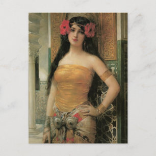 Oriental Lady Vintage Postcard