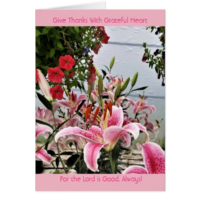 ORIENTAL LILIES - CHRISTIAN GREETING (Front)