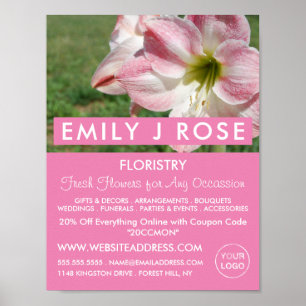 Oriental lilies, Florist, Floristry Advertising Poster