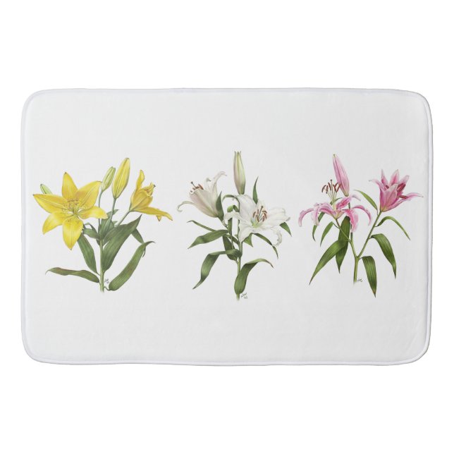 Oriental Lily Garden Bath Mat (Front)