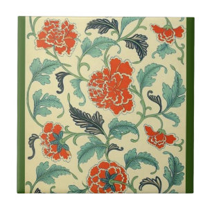 Oriental Look Floral Ceramic Tile