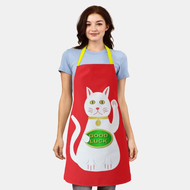 Oriental Lucky Cat Apron (Worn)