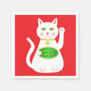 Oriental Lucky Cat Chinese New Year Napkin