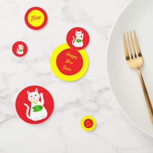 Oriental Lucky Cat Custom Chinese New Year Confetti