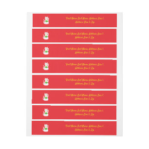 Oriental Lucky Cat Custom Wraparound Address Label