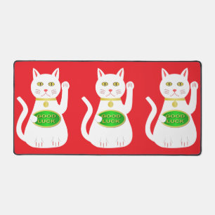 Oriental Lucky Cat Desk Mat