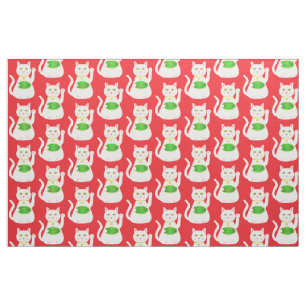 Oriental Lucky Cat Fabric