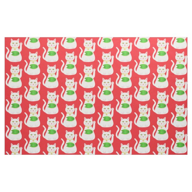 Oriental Lucky Cat Fabric (Fat Quarter)