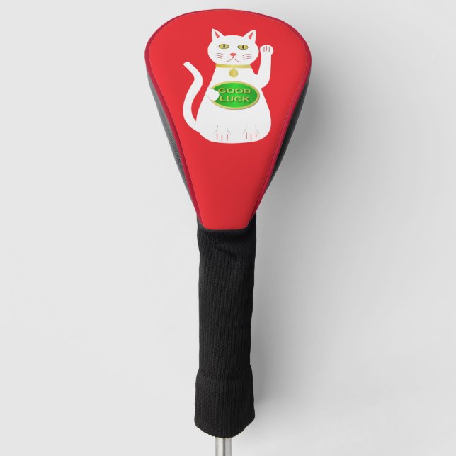 Oriental Lucky Cat Golf Head Cover (Front)