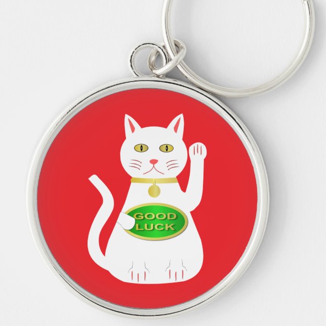 Oriental Lucky Cat Key Ring (Front)