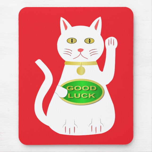 Oriental Lucky Cat Mouse Pad (Front)