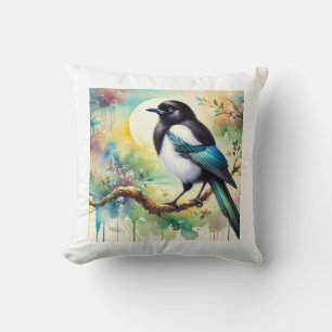 Oriental Magpie 310724AREF130 - Watercolor Cushion