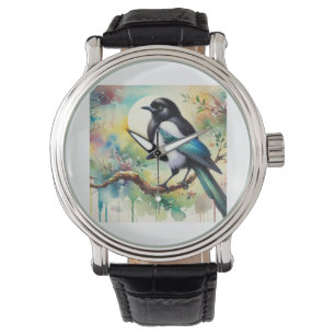Oriental Magpie 310724AREF130 - Watercolor Watch
