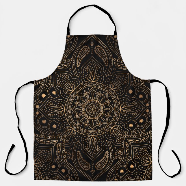 Oriental mandala royal seamless pattern apron (Front)