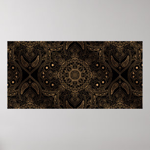 Oriental mandala royal seamless pattern poster