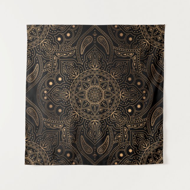 Oriental mandala royal seamless pattern tapestry (Front)