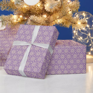 Oriental Mauve Yellow Asanoha Japan Pattern Wrapping Paper