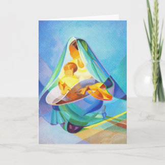 Oriental nativity scene, Mary and Jesus, Holiday Card