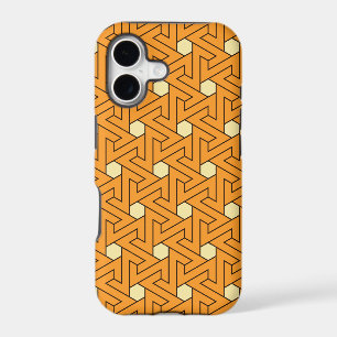 Oriental Orange Beige Triskelion Egyptian Pattern