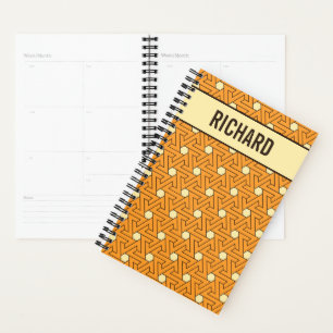 Oriental Orange Beige Triskelion Egyptian Pattern Planner