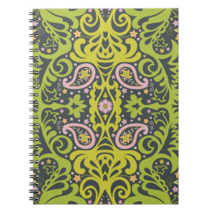 Oriental paisley ornament; decorative seamless flo notebook