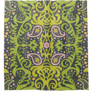Oriental paisley ornament; decorative seamless flo shower curtain