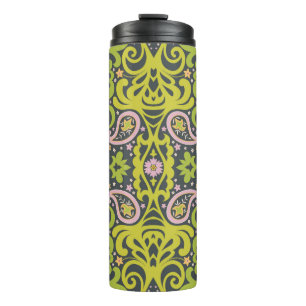 Oriental paisley ornament; decorative seamless flo thermal tumbler