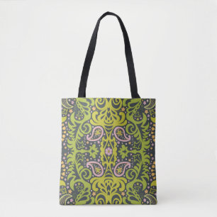Oriental paisley ornament; decorative seamless flo tote bag