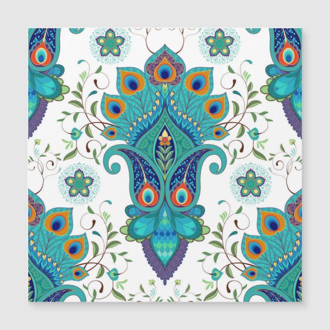 Oriental paisley, peacock feather pattern. (Front)