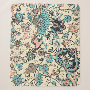 Oriental Paisley: Stylised Textile Elegance. Sherpa Blanket
