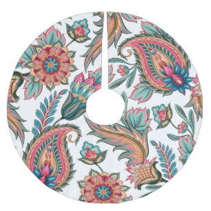Oriental Paisley: Vintage Floral Seamless Brushed Polyester Tree Skirt