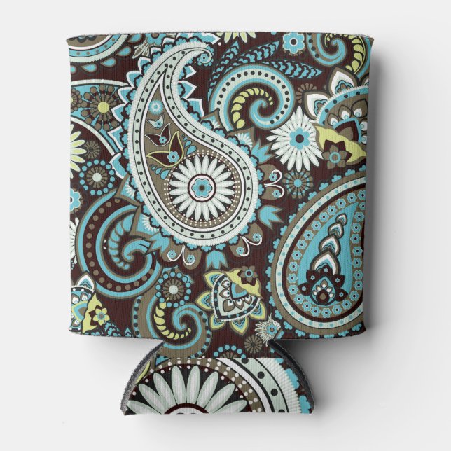 Oriental Paisley Vintage Seamless Pattern Can Cooler (Front)