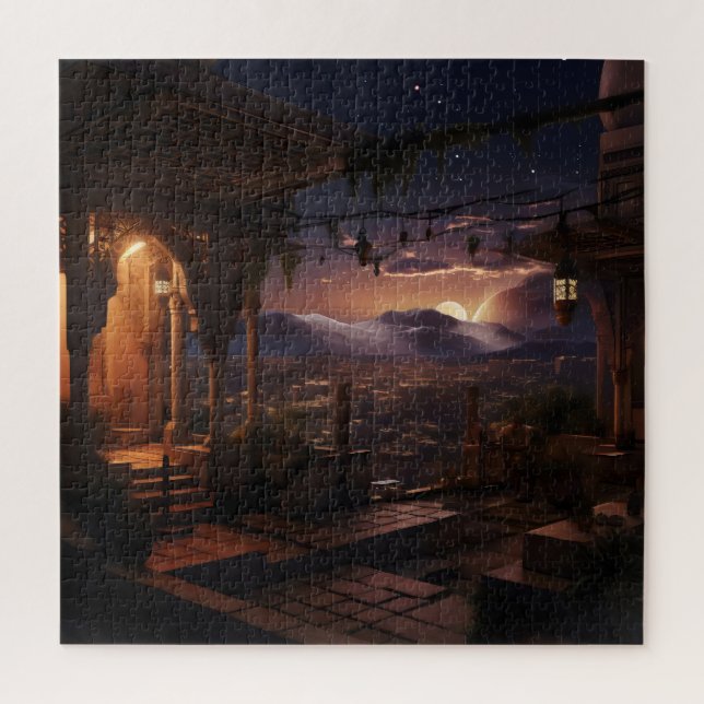 Oriental Palace Night View Jigsaw Puzzle (Vertical)