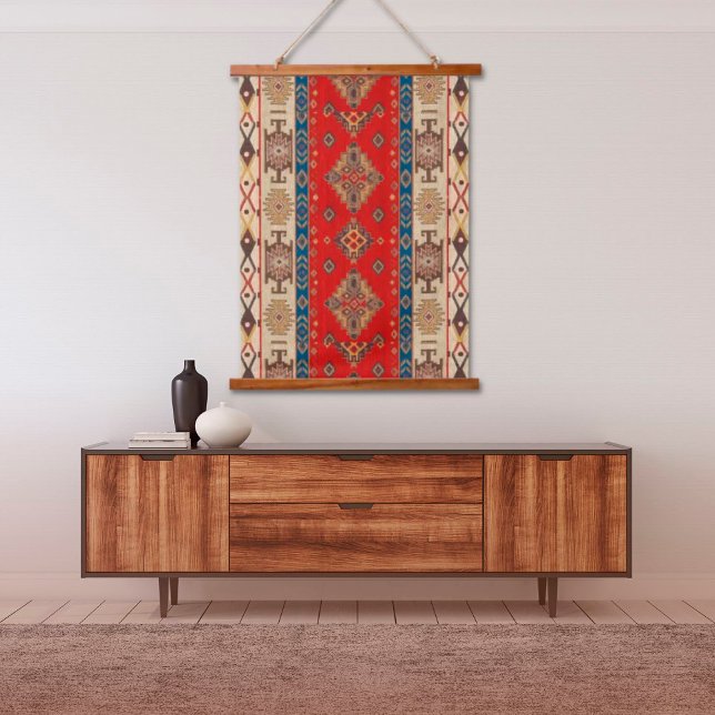 Oriental Pale Gold Red Turkish Kilim Rug Wall Hanging Tapestry (Creator Uploaded)
