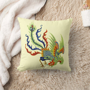 Oriental Peacock Vintage Art Cushion
