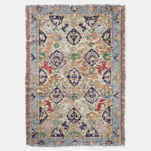 Oriental Persian Antique Tapestry Print Throw Blanket