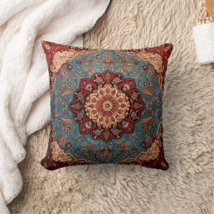 Oriental Persian Carpet Sapphire Red Cushion