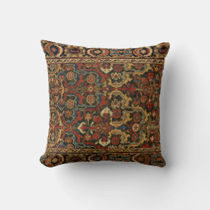 Oriental Persian Carpet with Floral Motifs Cushion