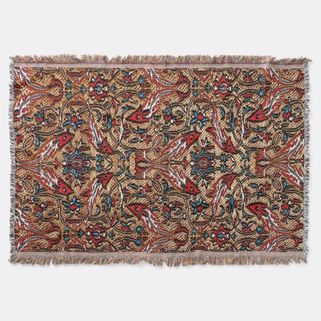 Oriental  Persian Pattern Throw Blanket (Front)