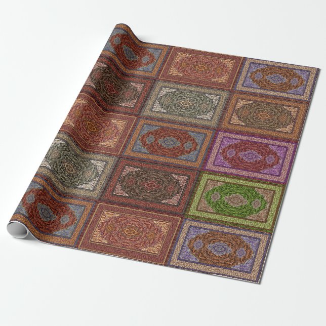 Oriental Persian Rug Pattern Wrapping Paper (Unrolled)
