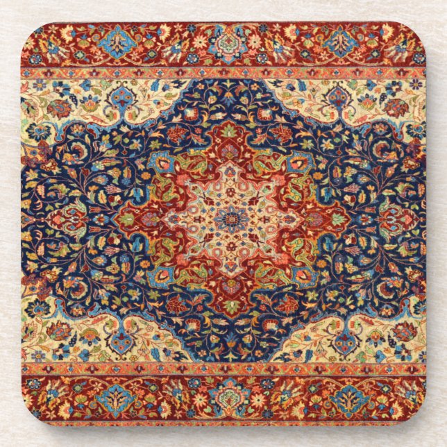 Oriental Persian Turkish Carpet Pattern Coaster (Front)